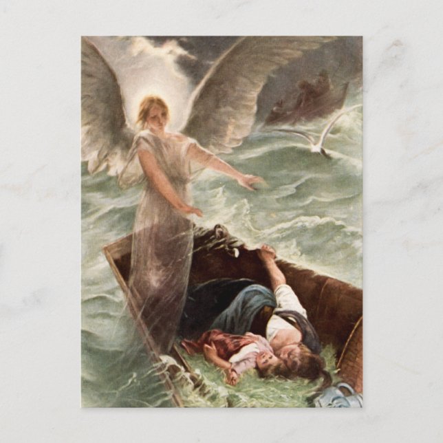 Schutzengel Meer Mutter und Kind Karl Raupp Vykort (Framsida)