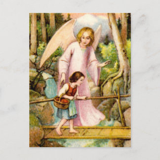 Schutzengel und Mädchen Vykort