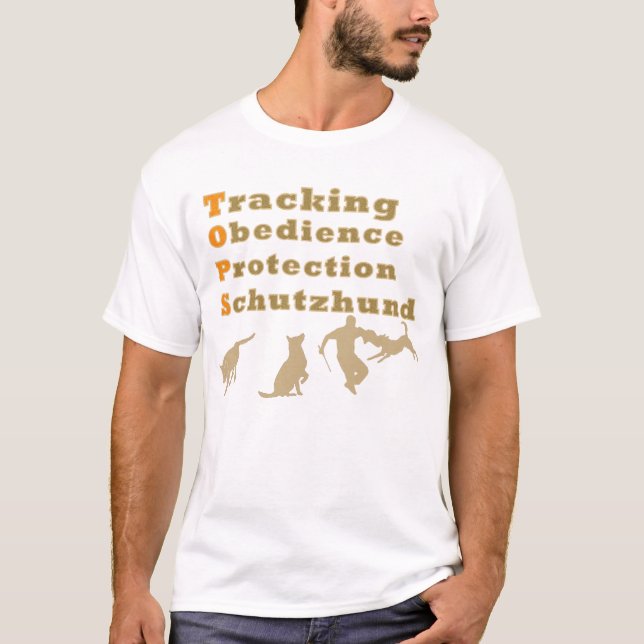 Schutzhund ÖVERTRÄFFAR T-tröja v2 Tee Shirt (Framsida)
