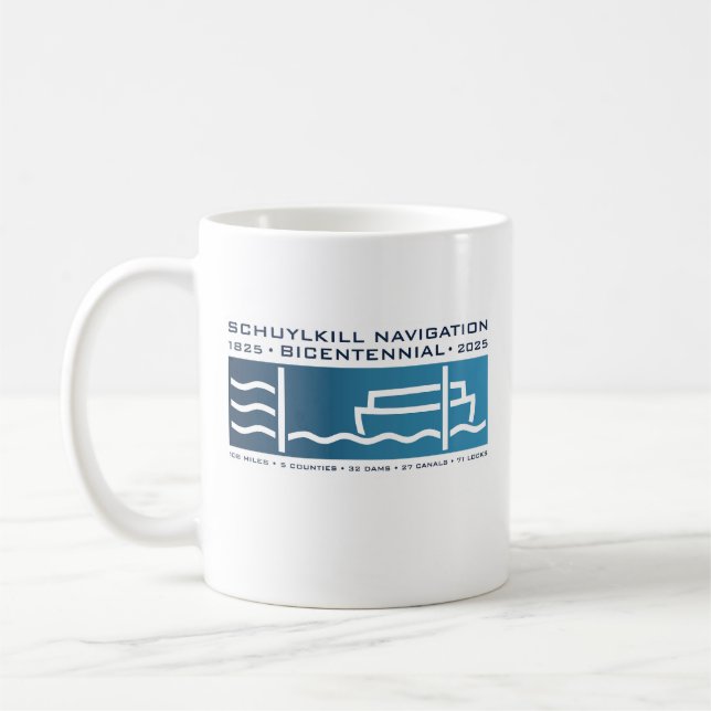 Schuylkill Navigation Company Bicentennial Logotyp Kaffemugg (Vänster)