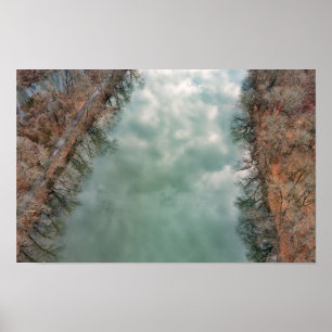 Schuylkill River Clouds Reflection Poster