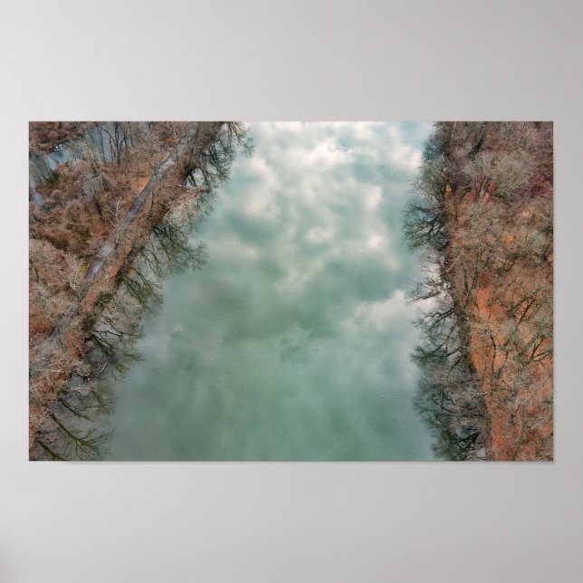 Schuylkill River Clouds Reflection Poster (Framsidan)