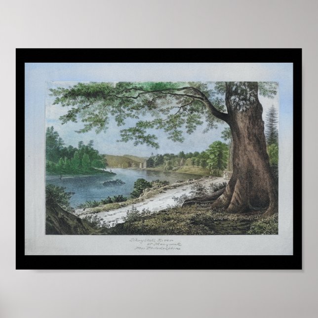 Schuylkill River Manayunk Philadelphia PA Skriv ut Poster (Framsidan)