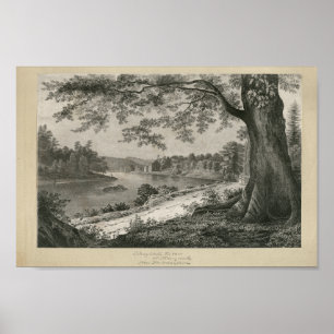 Schuylkill River Manayunk Philadelphia PA Skriv ut Poster