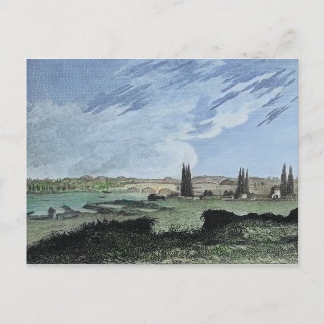 Schuylkill River Philadelphia 1827 Covered Bridge Vykort (Framsida)