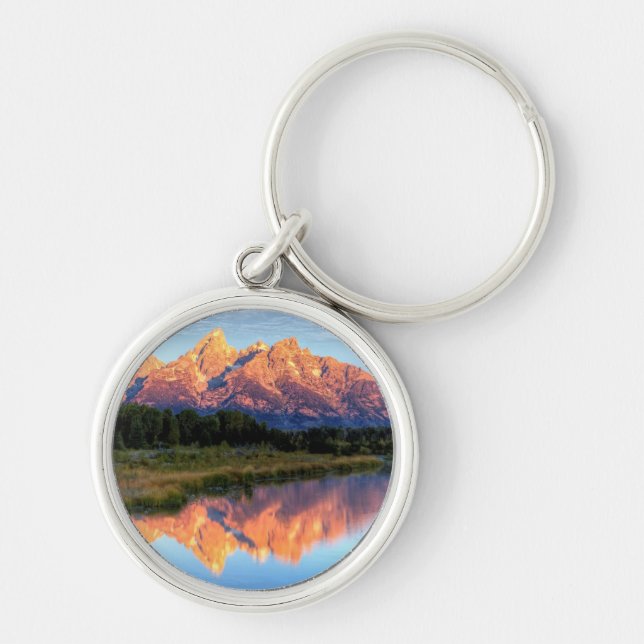 Schwabachers landning rund silverfärgad nyckelring (Framsidan)