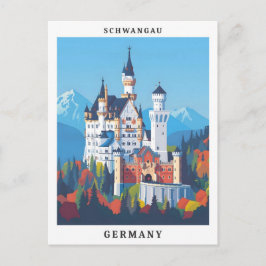 Schwangau Tyskland Elegant Konst Vintage Resa Vykort