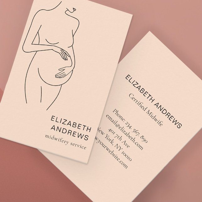 Schwangere, schlicht-moderne Visitenkarte Business Visitkort (Skapare uppladdad)