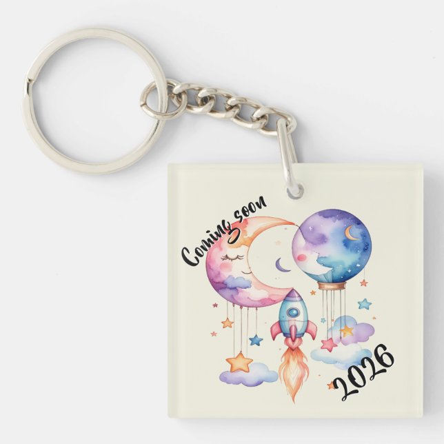 Schwangerschaft verkünden Aquarell Heißluftballon  (Framsidan)