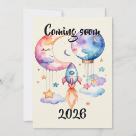 Schwangerschaft verkünden Aquarell Heißluftballon  Meddelande