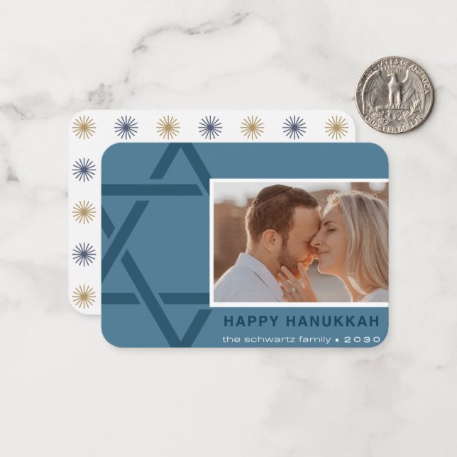 Schwartz-familjen Lycklig Hanukkah-kortet Anteckningskort (Fram/Back In Situ)