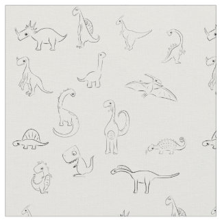 Schwarz weiß Dino Dinosaurier Saurier Motiv Tyg