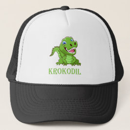 schwarz weiß grün Krokodil Keps