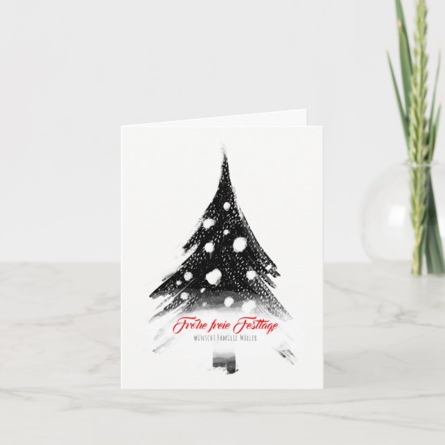 Schwarz weiß, minimal, modern Weihnachtskarten Helgkort (Framsida)