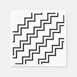 Schwarz weiß zickzack pappersservett