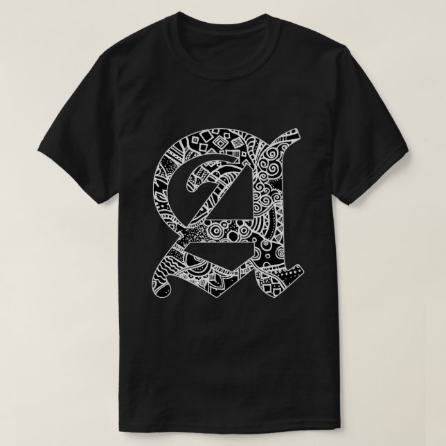 Schwarze Buchstabe "A" im gotischen Stil  T Shirt (Design framsida)