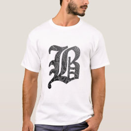 Schwarze Buchstabe "B" im gotischen Stil T Shirt