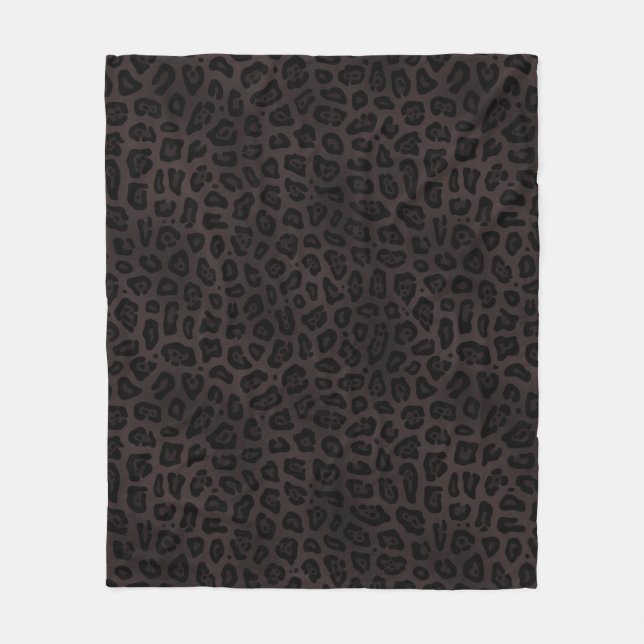 Schwarze Jaguar Flecken Druck Fleecefilt (Framsidan)