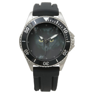 schwarze Katze Armbandsur