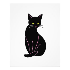 Schwarze Katze Minimal Illustration Fototryck