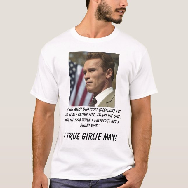 Schwarzenegger "är det det svårast [decis… tee (Framsida)