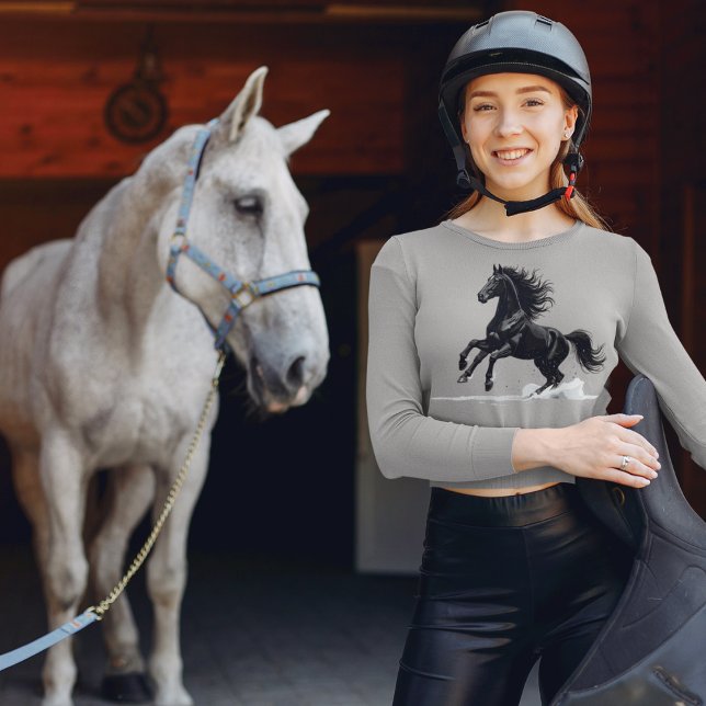 Schwarzer Galopp: Pferd in Bewegung T Shirt (Skapare uppladdad)