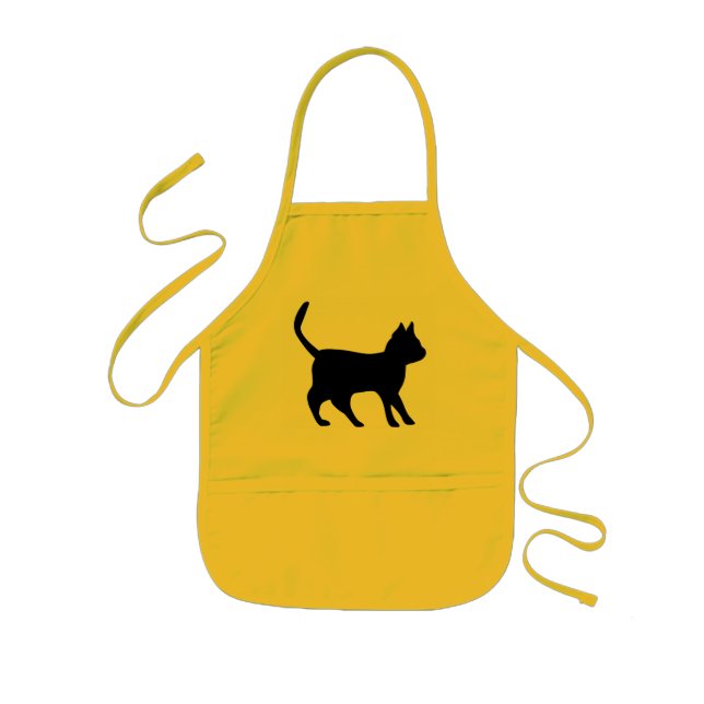 Schwarzer Kater Barnförkläde (Framsidan)