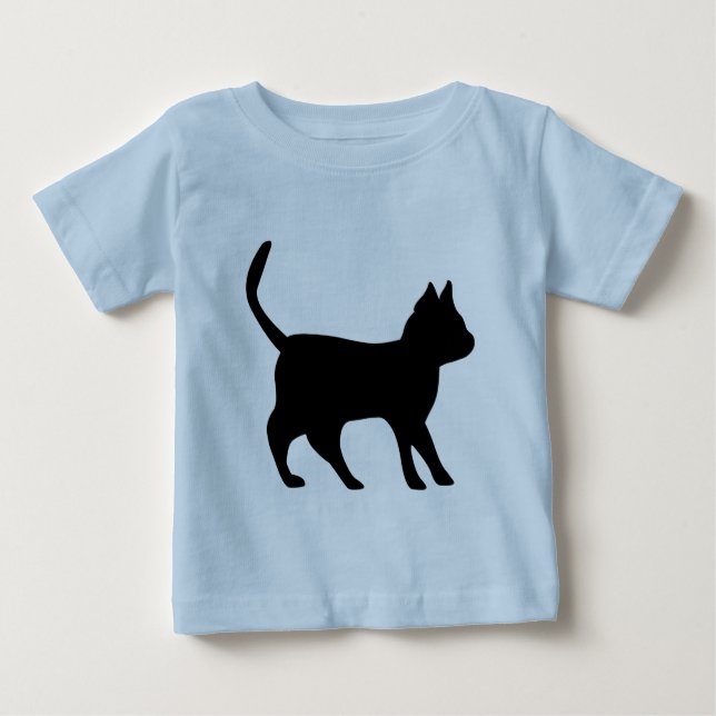 Schwarzer Kater T Shirt (Framsida)