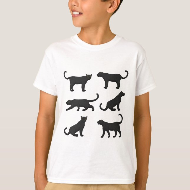 schwarzer Panther Auswahl Tee Shirt (Framsida)
