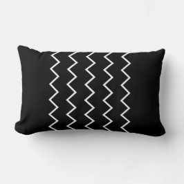 Schwarzweiß zickzack lumbarkudde