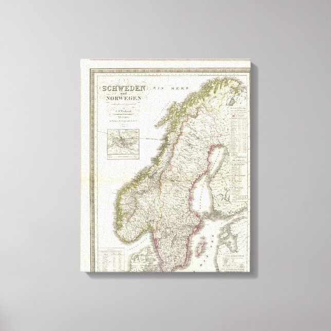 Schweden, Norwegen - Sverige, Norge Canvastryck (Framsida)