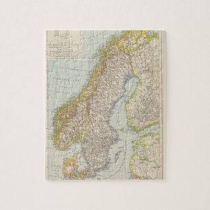 Schweden, Norwegen - Sverige och Norge Karta Pussel