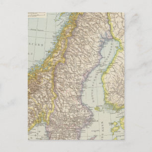 Schweden, Norwegen - Sverige och Norge Karta Vykort