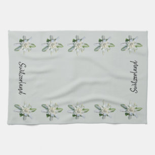 Schweitz Edelweiss blommor Schweitz skrivar Kökshandduk
