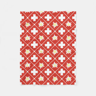 Schweitz Edelweiss mönster Fleecefilt