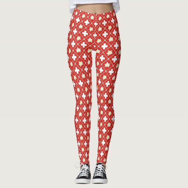 Schweitz Edelweiss mönster Leggings (Framsida)