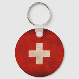 Schweitz flagga bekymrade Keychain Nyckelring
