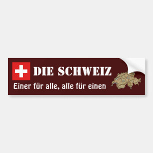 Schweitz flagga + Kartabildekal Bildekal
