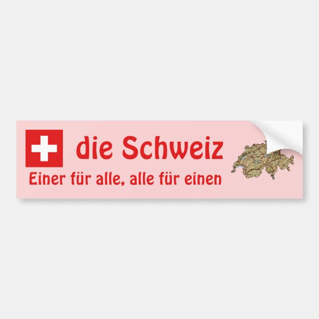 Schweitz flagga + Kartabildekal Bildekal (Framsidan)