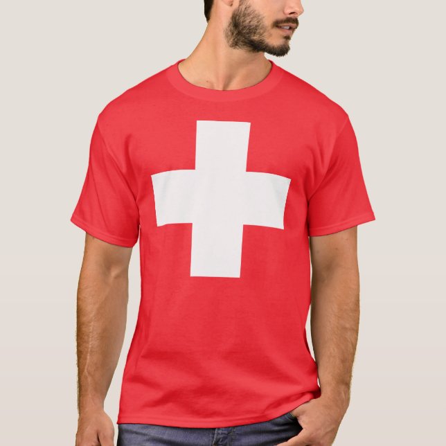 Schweitz flagga tee shirt (Framsida)