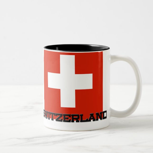 Schweitz flagga Två-Tonad mugg (Höger)