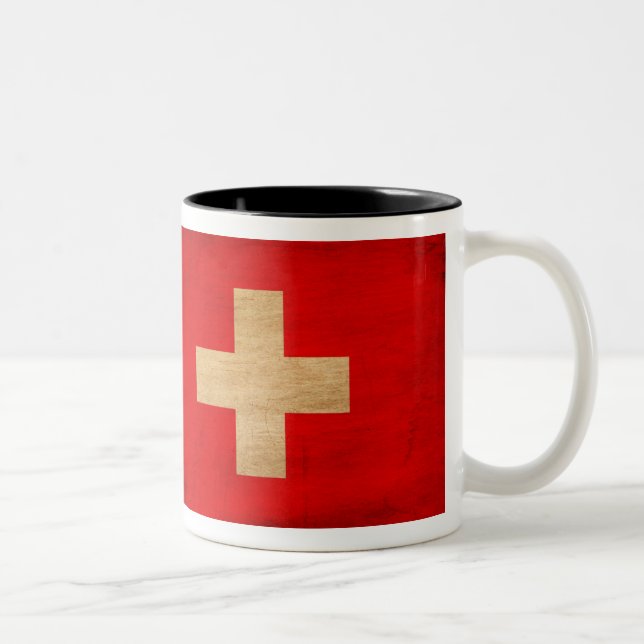 Schweitz flaggamugg Två-Tonad mugg (Höger)