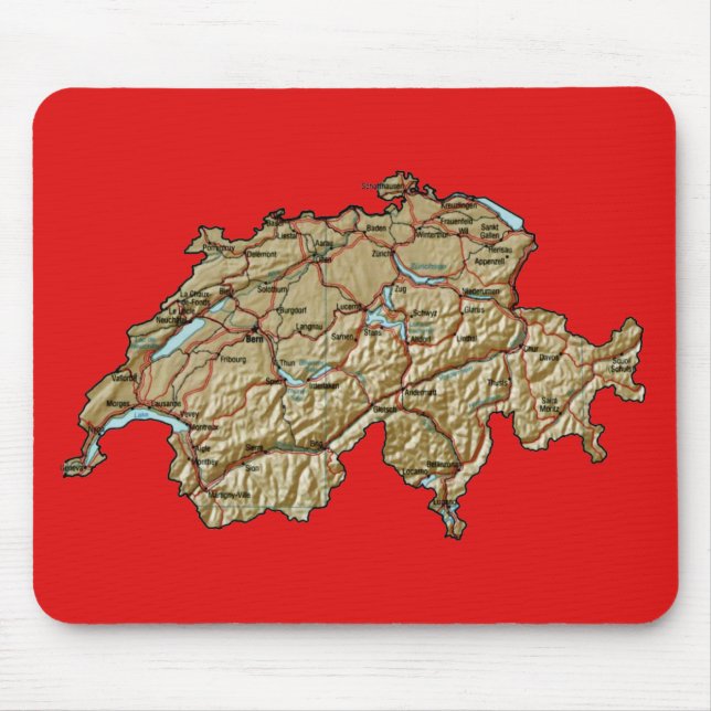 Schweitz karta Mousepad Musmatta (Framsidan)