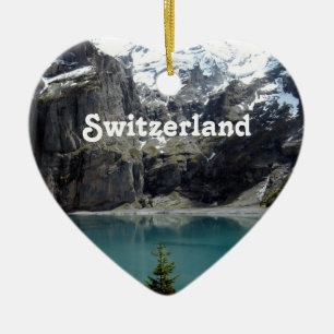 Schweitz landskap julgransprydnad keramik