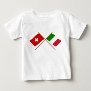 Schweitz och italien korsad flaggor tröja