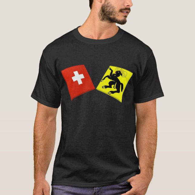 Schweitz och Schaffhausen flaggor Tee (Framsida)
