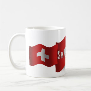 Schweitz som vinkar flagga kaffemugg