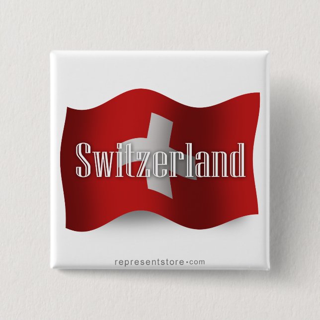 Schweitz som vinkar flagga knapp (Framsida)