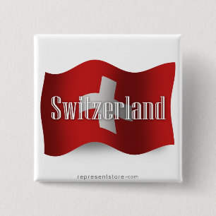 Schweitz som vinkar flagga knapp