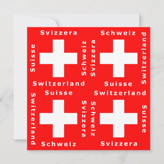 Schweitz Suisse, Schweiz, Svizzera inbjudan (Framsida)